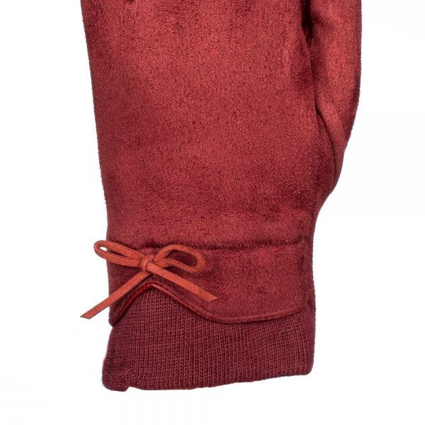 Дамски ръкавици Filia червен цвят, 2 - Kalapod.bg
